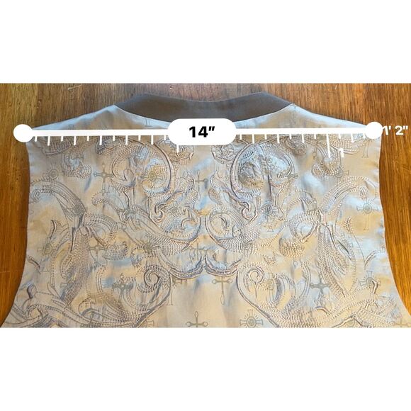 Monarchy Embroidered Silver Grey Vest Back Closure Front Pockets Size S - Picture 5 of 16